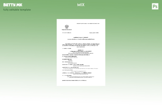 Модерен стил, шаблон за сертификат за работа на странец од Полска